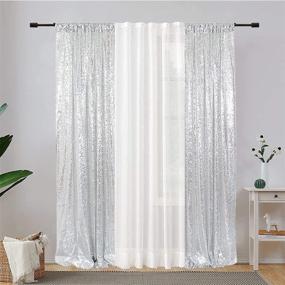 img 4 attached to Shimmering Elegance: Eternal Beauty Sequin Curtains for Events & Celebrations - Silver, 2FTx8FT