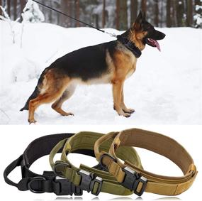 img 2 attached to 🐾 Adjustable Military Dog Collar with Handle - Fas Plus Tactical Collar for Medium Large XL Dogs, Thick Training Camo Collar with Strong Heavy Duty Velcro, Army K9 Collar Nylon with Metal Buckle