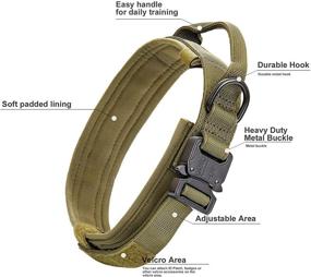 img 3 attached to 🐾 Adjustable Military Dog Collar with Handle - Fas Plus Tactical Collar for Medium Large XL Dogs, Thick Training Camo Collar with Strong Heavy Duty Velcro, Army K9 Collar Nylon with Metal Buckle