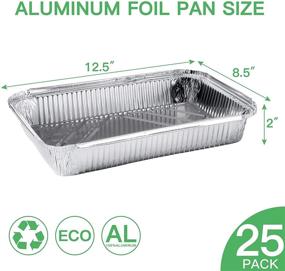 img 3 attached to Convenient Pack of 25 Disposable Aluminum Foil Pans with Lids - Ideal for Cooking, Heating, and Food Storage