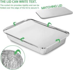 img 2 attached to Convenient Pack of 25 Disposable Aluminum Foil Pans with Lids - Ideal for Cooking, Heating, and Food Storage