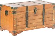 🔒 rustic wooden storage trunk with lockable latch - vintiquewise, large brown design логотип