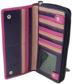 img 4 attached to Stylish Visconti Purple Leather Checkbook Women's Handbags & Wallets: A Perfect Blend of Fashion and Function