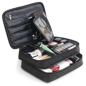 img 3 attached to 💄 Multifunctional Travel Makeup Case with Convenient Compartments