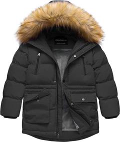 img 4 attached to Boys' Puffer Jackets & 🧥 Coats - Winter Windproof, Padded, and Removable