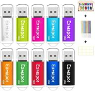 💽 efficient 10 x 1gb exmapor thumb drive usb flash drive with led indicator - lanyard included - multi-colored cap design (silver/light green/pink/sky blue/purple/orange/green/red/blue/black) logo