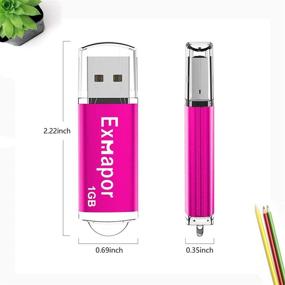 img 2 attached to 💽 Efficient 10 X 1GB Exmapor Thumb Drive USB Flash Drive with LED Indicator - Lanyard Included - Multi-Colored Cap Design (Silver/Light Green/Pink/Sky Blue/Purple/Orange/Green/Red/Blue/Black)