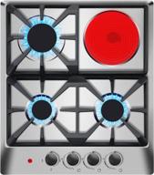 🔥 24×20 inches stainless steel gas cooktop built-in gas stove with 3 sealed burners +1 electric stove, cast iron grate stove-top, lpg/ng dual fuel, thermocouple protection, easy-to-clean surface logo