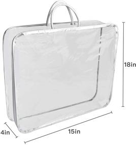 img 1 attached to 🛍️ Milkary Large Storage Bag: 5 Pack Clear Plastic Bags with Metal Zipper for Clothes, Blankets, Pillows – Moisture and Moth Protection