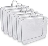 🛍️ milkary large storage bag: 5 pack clear plastic bags with metal zipper for clothes, blankets, pillows – moisture and moth protection логотип