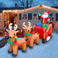 8-foot led inflatable christmas reindeer pulling santa's sleigh - 🦌 seasonblow xmas decoration for yard, lawn, garden, home, party - indoor/outdoor logo