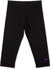 img 2 attached to Charming Jada 3 Pack: Lucky & Me Girls Capri Leggings with Lace Trim & Wide Waistband