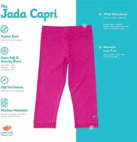 img 3 attached to Charming Jada 3 Pack: Lucky & Me Girls Capri Leggings with Lace Trim & Wide Waistband