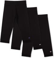 charming jada 3 pack: lucky & me girls capri leggings with lace trim & wide waistband logo