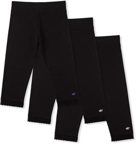 img 4 attached to Charming Jada 3 Pack: Lucky & Me Girls Capri Leggings with Lace Trim & Wide Waistband