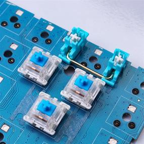 img 3 attached to Screw In Stabilizers Gold Plated Blue PCB Stabilizers Mechanical Keyboard Accessories Transparent PC Material Satellite Switch 6