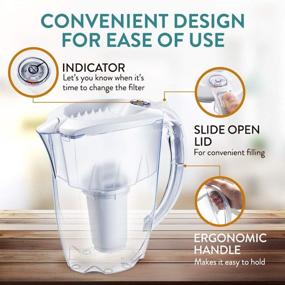 img 1 attached to Nakii Everyday Water Filter Pitcher: Ion and Aquelen Filtration System, Long-lasting Filter, Chlorine & Lead Removal, Heavy Metal Filtration, Lime-Scale Removal, Filter Change Indicator, 12 Cup Capacity