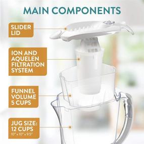 img 2 attached to Nakii Everyday Water Filter Pitcher: Ion and Aquelen Filtration System, Long-lasting Filter, Chlorine & Lead Removal, Heavy Metal Filtration, Lime-Scale Removal, Filter Change Indicator, 12 Cup Capacity