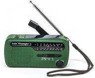 📻 top-rated portable solar/hand crank am/fm, shortwave & noaa weather emergency radio with usb cell phone charger & led flashlight (green) logo