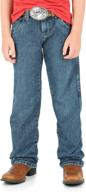 👖 timeless style and comfort: wrangler boys' retro relaxed fit straight leg jeans logo