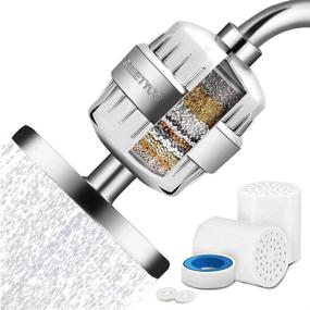 img 4 attached to 🚿 MEETYOO 15 Stage High Output Shower Head Filter for Hard Water with 2 Cartridges - Removes Harmful Substances, Silver