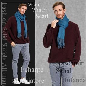 img 3 attached to 🧣 Ultra-Soft, Thick Cashmere Winter Scarf: Large, Long Plain Shawl for Women and Men - Keeps You Warm and Stylish