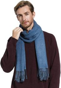 img 4 attached to 🧣 Ultra-Soft, Thick Cashmere Winter Scarf: Large, Long Plain Shawl for Women and Men - Keeps You Warm and Stylish