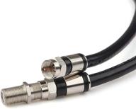 📺 gtotd 4ft rg6 coaxial cable with f-type extension adapter - high-quality black satellite tv coax cable (75 ohm) logo