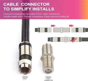 img 3 attached to 📺 GTOTd 4ft RG6 Coaxial Cable with F-Type Extension Adapter - High-Quality Black Satellite TV Coax Cable (75 Ohm)