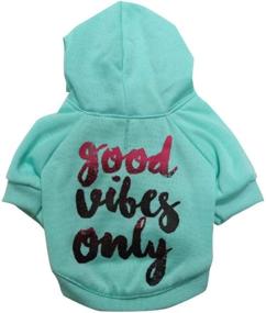 img 3 attached to 🐾 COUTUDI Good Vibes Only Word Print Dog Hoodie: Warm Winter Sweater for Small Dogs and Cats