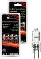brite innovations g4 halogen bulb, 50 watt (8 pack) dimmable soft white 2700k -12v-bi pin -, t3 jc type, clear light bulb: enhance your space with energy-efficient lighting! logo
