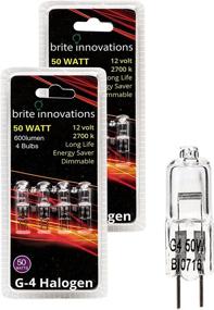 img 1 attached to Brite Innovations G4 Halogen Bulb, 50 Watt (8 Pack) Dimmable Soft White 2700K -12V-Bi Pin -, T3 JC Type, Clear Light Bulb: Enhance Your Space with Energy-Efficient Lighting!