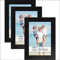 🖼️ icona bay 5x7 picture frames (black, 3 pack) – sturdy wood composite photo frames with sleek design – table top or wall mount – exclusives collection логотип