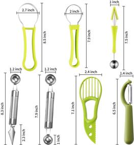 img 2 attached to 5-Piece Melon Baller Scoop Set: 4-in-1 Stainless Steel Fruit Scooper, Seed Remover, Cutter, Double-Sided Melon Baller Spoon, Avocado Cutter, Watermelon Carving Knife – Pulp Separator and Fruit Slicer