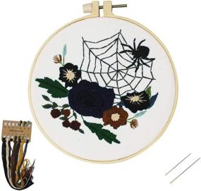 img 4 attached to Halloween Spider Web Flower Cross Stitch: Louise Maelys Beginner Embroidery Kit for Adults and Kids