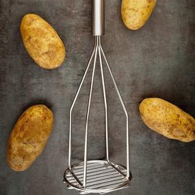 img 2 attached to 🥔 Met Lux Potato Masher: Heavy Duty Kitchen Tool for easy Food Preparation of Beans, Vegetables, and Fruit - Long Handle, Stainless Steel, Dishwasher-Safe