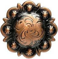 🐴 premium leathercraft saddle conchos: engraved berry design (pack of 10, bs9163-copper, 1-inch) logo