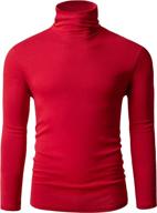 👕 trendy tapulco men's turtleneck knitted pullover: long sleeve, slim fit, soft & comfy casual t-shirts logo