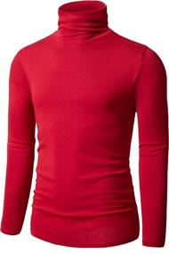 img 3 attached to 👕 Trendy TAPULCO Men's Turtleneck Knitted Pullover: Long Sleeve, Slim Fit, Soft & Comfy Casual T-Shirts