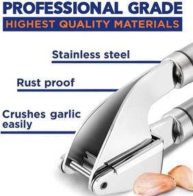 img 3 attached to 🧄 ORBLUE Garlic Press [Premium], Stainless Steel Mincer, Crusher & Peeler Set - Professional Grade, Easy to Clean, Dishwasher Safe & Rustproof