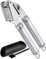 🧄 orblue garlic press [premium], stainless steel mincer, crusher & peeler set - professional grade, easy to clean, dishwasher safe & rustproof logo