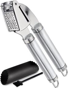 img 4 attached to 🧄 ORBLUE Garlic Press [Premium], Stainless Steel Mincer, Crusher & Peeler Set - Professional Grade, Easy to Clean, Dishwasher Safe & Rustproof