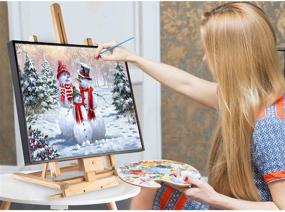 img 2 attached to 🎨 Beginner-friendly DIY Digital Oil Painting Kit - Snowman Family Paint by Numbers for Adults | Wall Decor