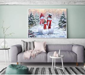 img 3 attached to 🎨 Beginner-friendly DIY Digital Oil Painting Kit - Snowman Family Paint by Numbers for Adults | Wall Decor