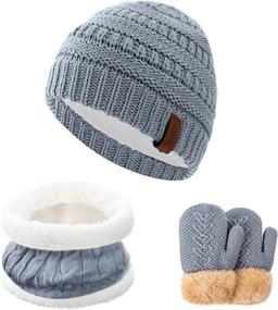 img 4 attached to ❄️ Winter Fleece Beanie Scarf: Perfect Girls' Accessory for Cold Weather