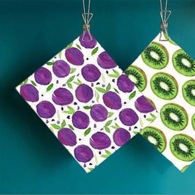 img 3 attached to 🍊 WOPODI Colorful Fruit Print Swedish Dishcloth Set for Super Absorbent Kitchen Cleaning