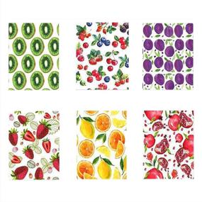 img 4 attached to 🍊 WOPODI Colorful Fruit Print Swedish Dishcloth Set for Super Absorbent Kitchen Cleaning