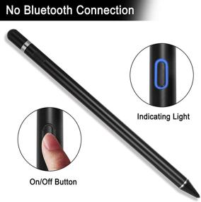 img 2 attached to 🖊️ Rechargeable Active Stylus Pen for Capacitive Touch Screens - Digital Stylish Pencil, Compatible with Most Devices, Black