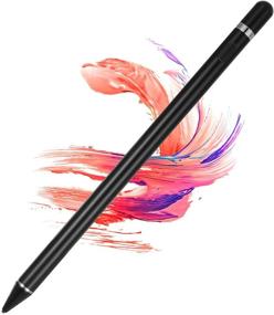 img 4 attached to 🖊️ Rechargeable Active Stylus Pen for Capacitive Touch Screens - Digital Stylish Pencil, Compatible with Most Devices, Black