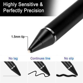 img 3 attached to 🖊️ Rechargeable Active Stylus Pen for Capacitive Touch Screens - Digital Stylish Pencil, Compatible with Most Devices, Black